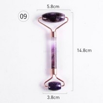 자연 옥 페이셜 마사지 더블 롤러 괄사 보드 몸 뒤로 얇은 리프트 얼굴 휴식 스킨 케어 도구, 10 J