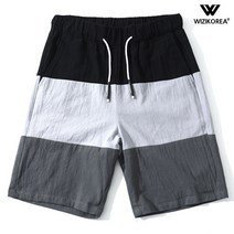 3단 배색 5부 슬림 밴딩 반바지 남자 남성 팬츠 WI109PN