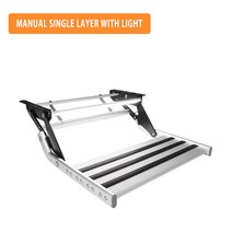 TYTXRV 캠핑액세서리 야외 관광 캐러밴계단 알루미늄 합금 비 슬립 사다리 접이식 LED, Single layer and LED