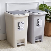 샤바스 클린업 페달 휴지통 30L, 1개, 베이지