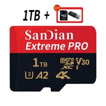오리지널 128GB 메모리 카드 256GB 플래시 미니 마이크로 SD 카드 512GB/1 테라바이트 클래스 10 전화/카메라 용 고속 마이크로 TF 카드, 1TB, X-1TB