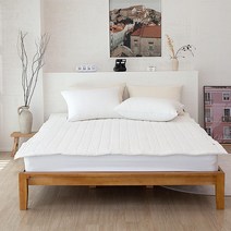 천솜이 비앙카 피그먼트워싱 목화솜 초고밀도100수 순면침대패드(LK 180×200), 펄화이트, 펄화이트