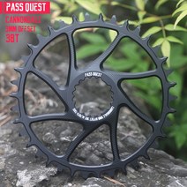 캐논데일 ss 자전거 체인링 패스 퀘스트 3mm 오프셋 28T 30T 블랙 실버, 12 3mm 38T black Round