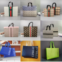 손잡이 비닐 쇼핑백 부직포가방 행사 답레품 심플 선물가방 50장 묶음, 1번-다이아체크