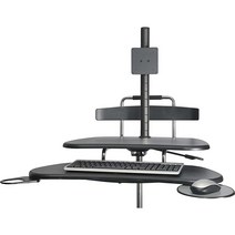 Kantek Sit to Stand 모바일 컴퓨터 워크스테이션 LCD 모니터 마운트 폴 포함 (STS240)