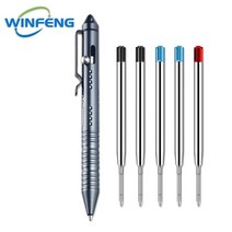 호신용품 다 자기 방어 전술 볼펜 알루미늄 합금 젤 잉크 펜 학교 사무실 문구 용품, [04] Gray With Refills, 1개