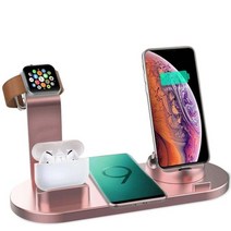 고속 무선충전패드 올인원 충전기 마우스 패드 100w 7 in 1 기 스탠드 for iphone 14 13 12 max apple watch airpods pro iwatch, 분홍색