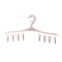휴대용 플라스틱 옷걸이 랙 분리형 클립 빨래 집게 옷걸이 양말 속옷 건조 클립, 하나, pink