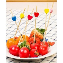 대나무꼬지 과일꼬치 100P 하트, 100개