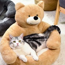 묘한 곰돌이 곰인형 안아줘 방석 고양이 강아지 포근한 따뜻한, L사이즈