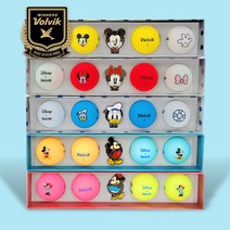 볼빅 디즈니 미키 미니 마우스 4구 볼마커세트 비비드 라이트 골프공 3피스 인쇄 선물포장, 2. 미니마우스세트