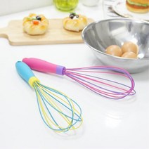 홈베이킹용 예쁜 실리콘 컬러거품기 휘핑기 조리도구, 블루