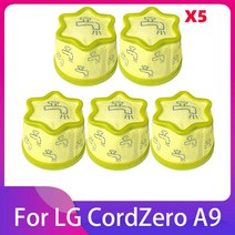 LG CordZero A9 A958VA Master / Extra A907GMS A905RM A906SM 무선 스틱 진공 청소기 용 프리 필터, 05 5 Pcs