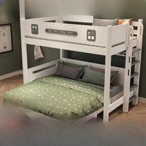벙커침대 아이방침대 성인이층침대 원목침대 인테리어침대, 1200mmX2000mm, 측면사다리 침대 [매트리스 + 책장 ]