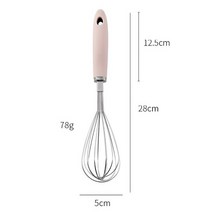 에그 마스터 수동 계란 비터 실리콘 핸들 스테인레스 스틸 털 크림 털 핸드 헬드 블렌더 주방 케이크 베이킹 도구 계란 도구, 분홍색