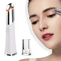 전기 LED 광자 요법 눈 마사지기 진동 이온 가열 노화 방지 주름 제거 다크 서클 붓기 SPA 페이셜 펜, 01 WHITE, [01] WHITE