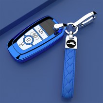 DFMEI 적용 가능한 머스탱 키 커버 21 Ford Mustangmach-e 쉘 자동차 내부 수정, 블루 [단일 쉘+램스킨 버클]