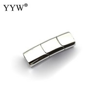 비즈공예 원석 팔찌 자석 버클 스테인레스 스틸 걸쇠 가죽 코드 Diy 만들기 결과 3 섹션 2 피스, 01 smooth steel color