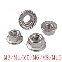 m8 볼트 너트 m6 5-50pcs din6923 m3 m4 m5 m10 m12 m14 m16 m20 304 스테인레스 스틸 육각 플랜지 핑킹 슬립 잠금 잠금, m14 2개