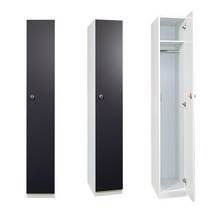 락카원 LPM 1단 1인용 락카장 수납장 캐비넷 락커 개인라커룸 사무실 병원 헬스장 사물함, 단추손잡이(실버), 무광진그레이