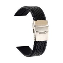 더블 블랙 우레탄 실리콘 시계줄 디버클