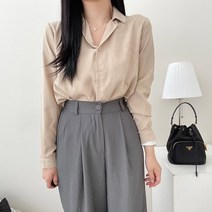 VANANA2 여성 데일리 오픈 카라 페미닌 오피스룩 블라우스 셔츠