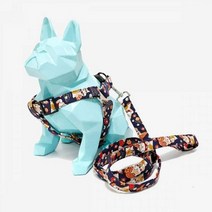 ForU888 플라워 핀 하네스 가슴줄 애완용품 강아지줄 애견용품 리드줄 산책줄, 상세페이지 참조, 네이비M*본상품