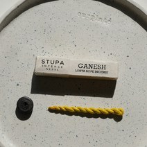 Stupa 스투파 로프형 인센스 스틱 네팔 향피우기 홀더 세트, ganesh