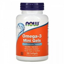 3개X Now Foods 오메가3 미니 젤 1000mg 180소프트젤