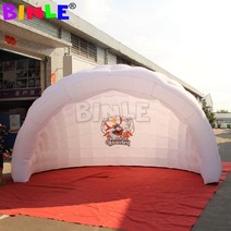에어 리빙쉘 텐트 로고 인쇄가 있는 전시회 led 풍선 하프 돔 텐트 공기 dj 부스 파티쇼를 위한 이글루천막, 양쪽에 로고
