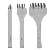 3.38Mm 화이트 스틸 플랫 치즐 가죽 공예 도구 홀 펀치 키트 DIY를 도구 2 프롱 / 5 견인 삭 / 10 프롱, 하나, 보여진 바와 같이
