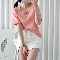 실켓면 유넥 파스텔 반팔 티셔츠