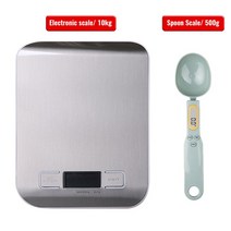 커피저울 이유식저울 5/10kg 주방 규모 디지털 다기능 스테인레스 스틸 무게 LCD 디스플레이 전자 저울 측, 10 10kg-Spoon Scale, 한개옵션2, 한개옵션1