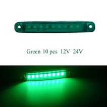 LED 라이트 사이드 마커 테일 표시기 주차등 버스 트럭 트레일러 12V 24V 9SMD 10 개, 02 Green, 10개