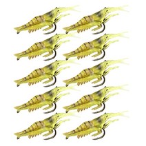 10pcs 새우 루어 갈고리가 달린 부드러운 새우 루어 민물 소금물 낚시 미끼