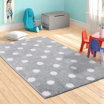 LIVEBOX Polka Dots Area Rugs 3’x 5’ Kids Play Mat Soft Plush Baby Crawling Mat Non-Slip Throw Carpe, 1