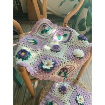 뜨개질 키트 DIY 블랭킷 패키지 핸드메이드 키트, 퍼플50x50