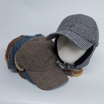 방한용 털모자체크덤블귀달이캡