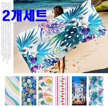 [1+1] 해변 비치타월 필수 패션아이템 바캉스 예쁜 대형타올 6색, B타입, B타입, 2개
