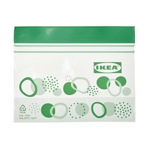 이케아 ISTAD 이스타드 지퍼팩 0.3L 밀폐비닐 25장 지퍼백 위생 주방용품 비닐팩, 패턴/브라이트그린_605.536.77, 색상:패턴/브라이트그린_605.536.77