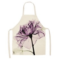 TS GLOBAL 1Pcs 꽃 로터스 패턴 레이디 앞치마 홈 주방 레스토랑 요리 캐터링 안티-파울 링 68x55cm, 11 K_02 68x55cm