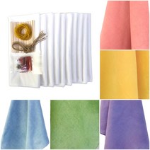 손수건 10인용 Full 세트 / 천연염색 체험용 키트 / 만들기 재료 / 아사면 50x50cm, 05.치자(스카이)