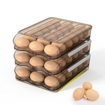 냉장고용 계란 용기 홀더 36개 자동 롤링 신선한 보관 상자 닭고기 용기 정리함 통 트레이2겹 122378