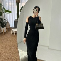베이시코 / 골드버튼 워머 골지롱원피스