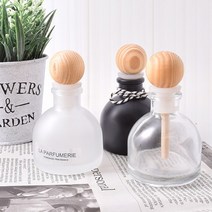 [캔들이케아] 50ml 벨라인 디퓨저 용기 우드볼스틱 세트, 벨라인(무광블랙)+우드볼스틱