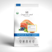 오가앤리프 애견 유기농 가수분해 눈물 관절 피부 강아지 사료 연어&아마씨, 1.8kg