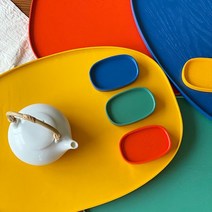 컬러 옻칠 자인 트레이 4 COLOR / 2 SIZE, 8. 명록색(대)