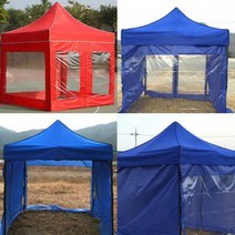 접이식 천막 풀세트 ABD형 2mx2m (지붕+프레임+투명바람막이4면), 2mx2m(ABD형), 레드
