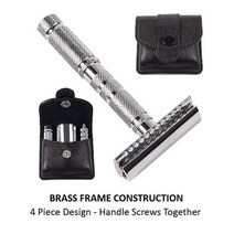 Parker 안전 면도기 4피스 여행용 안전 면도기, 단색, 한지