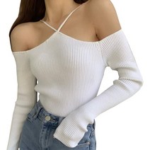 골프 방풍 니트 여성 니트웨어 오프 숄더 스웨터 가을 겨울 의류 2022 패션 빈티지 솔리드 컬러 홀터 넥